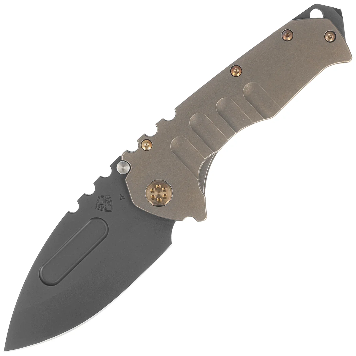 Nóż składany Medford Praetorian T DP ''Old-Shool Bronze'' Titanium, Bronze HW/Clip, Black DLC S45VN by Greg Medford (MK0124PD-36A1-T1C1-BP)