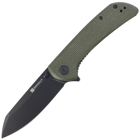 Nóż składany Sencut Fritch Green Canvas Micarta, Black Stonewashed 9Cr18MoV (S22014-1)