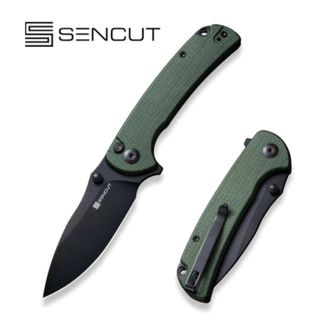 Nóż składany Sencut Pulsewave Green Canvas Micarta, Black 9Cr18MoV (S23032-3)