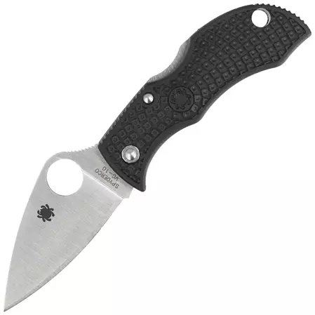 Nóż składany Spyderco Manbug Leaf Black Lightweight FRN, Satin Plain VG-10 by Sal Glesser (MBKLFP)