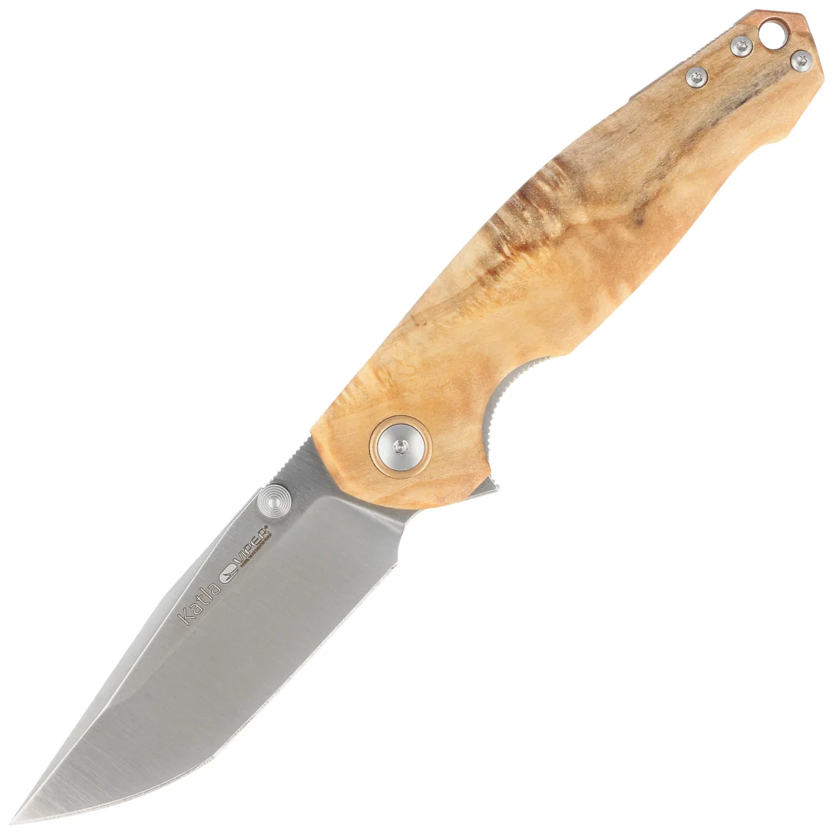 Nóż składany Viper Katla Flammed Poplar Wood, Satin M390 by Jesper Voxnæs (V5985PI)