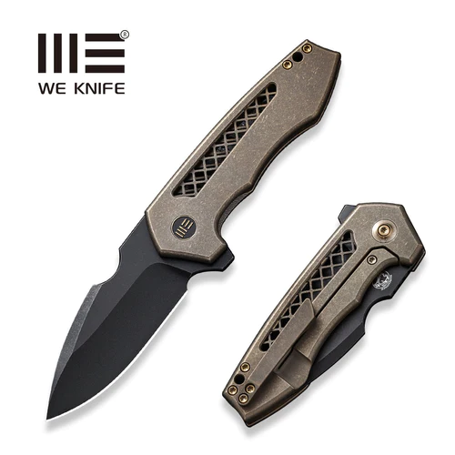 Nóż składany WE Knife Harpen Bronze Titanium, Black Stonewashed CPM 20CV by Michael Burch (WE23019-3)