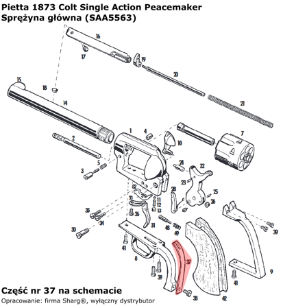 Sprężyna główna Pietta 1873 SA Peacemaker (SAA5563)