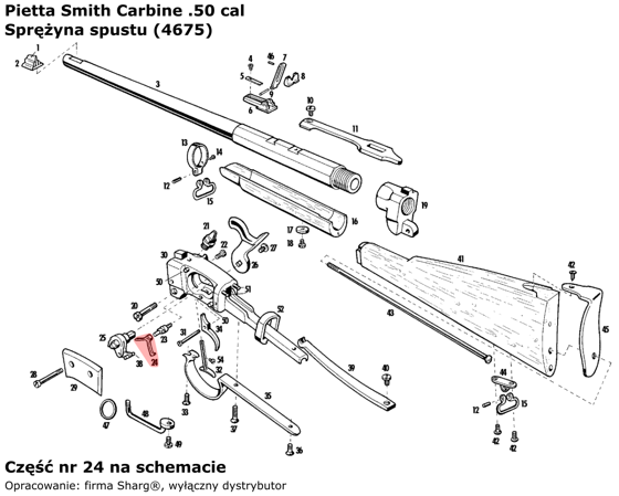 Sprężyna spustu Pietta Smith Carbine .50 cal (4675)