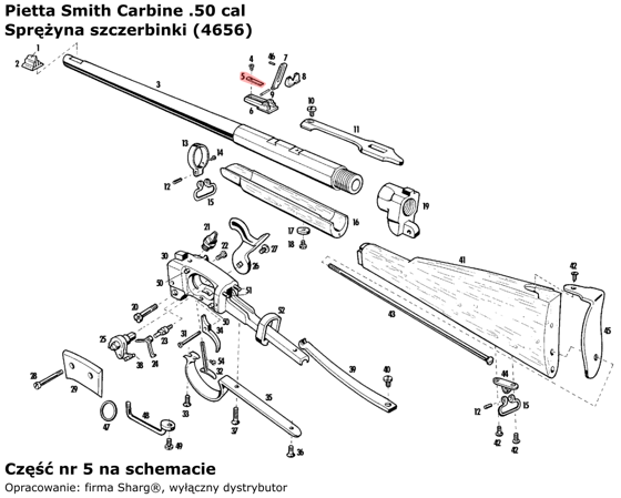 Sprężyna szczerbinki Pietta Smith Carbine .50 cal (4656)