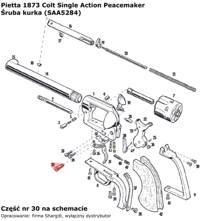 Śruba kurka Pietta 1873 SA Peacemaker (SAA5284)