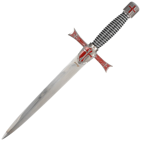 Sztylet templariuszy Decor Habitat Templar Dagger Burgundy/Black/Silver Steel, Satin (S3319)